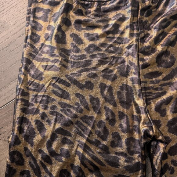 MAAC London, Metallic Leopard Print Cutout Leggings, Size Small - Picture 5 of 10